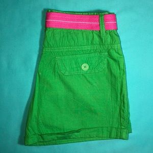 Pink & Green Shorts w/ Pink Belt